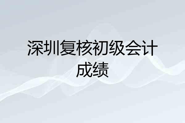 深圳复核初级会计成绩