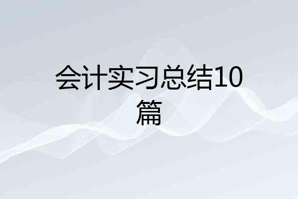 会计实习总结10篇