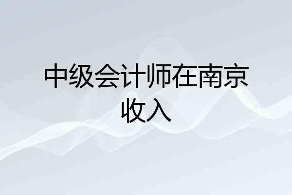 中级会计师在南京收入