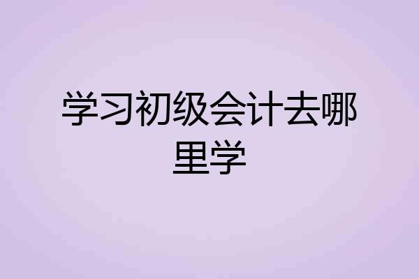 学习初级会计去哪里学