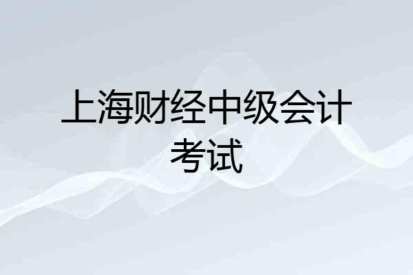 上海财经中级会计考试