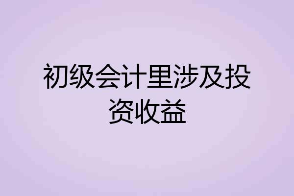 初级会计里涉及投资收益
