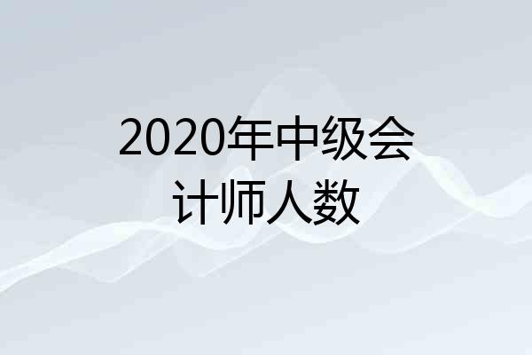 2020年中级会计师人数