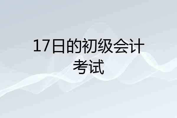 17日的初级会计考试