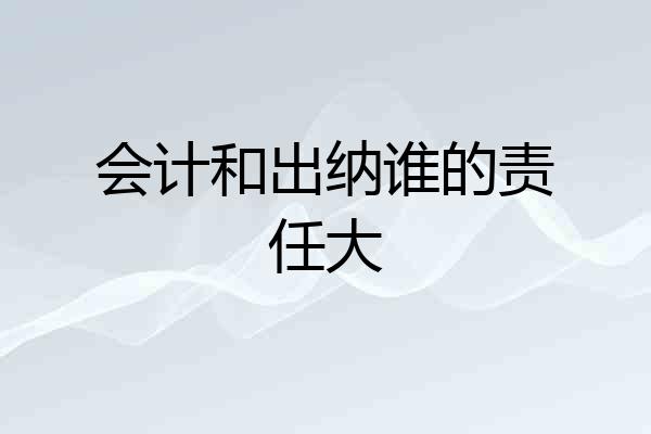 会计和出纳谁的责任大