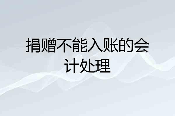捐赠不能入账的会计处理