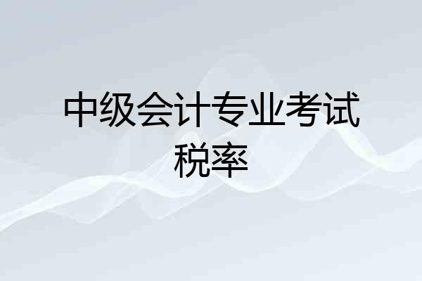 中级会计专业考试税率