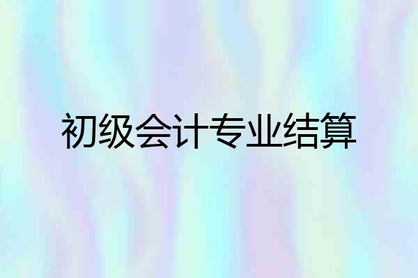 初级会计专业结算