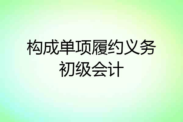 构成单项履约义务初级会计