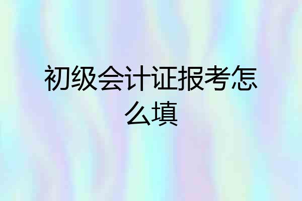 初级会计证报考怎么填