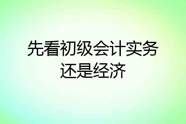 先看初级会计实务还是经济