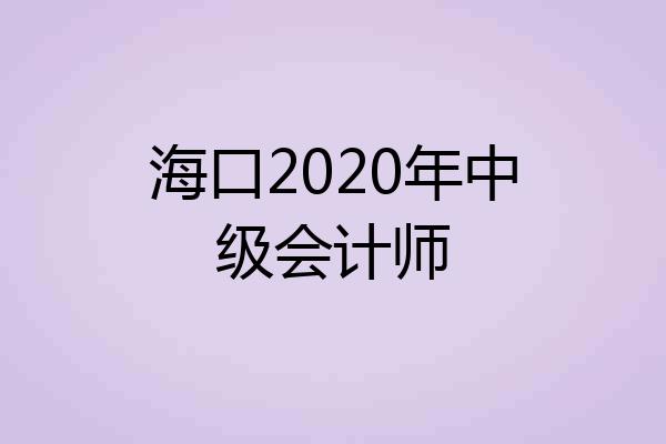 海口2020年中级会计师
