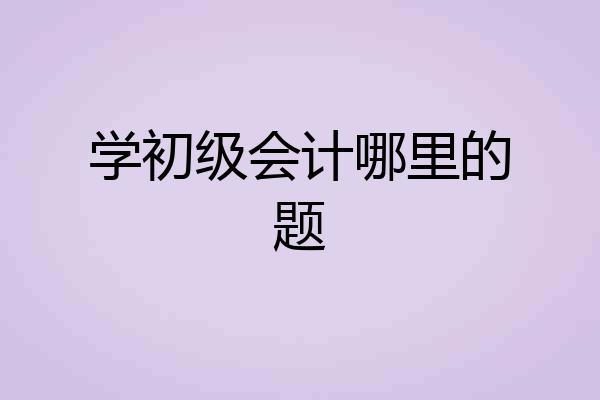 学初级会计哪里的题