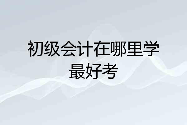 初级会计在哪里学最好考