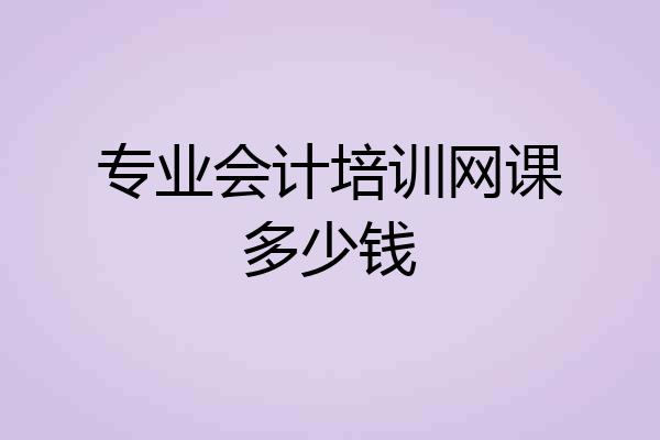 专业会计培训网课多少钱