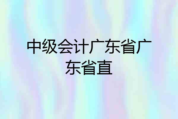 中级会计广东省广东省直