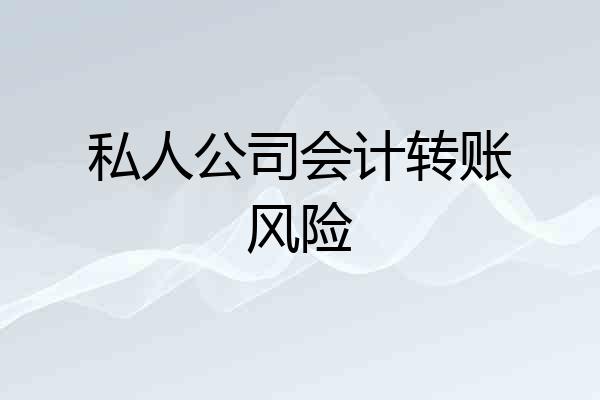 私人公司会计转账风险