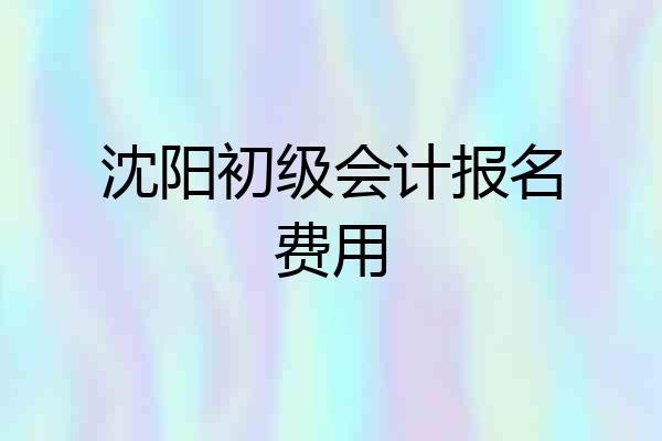 沈阳初级会计报名费用