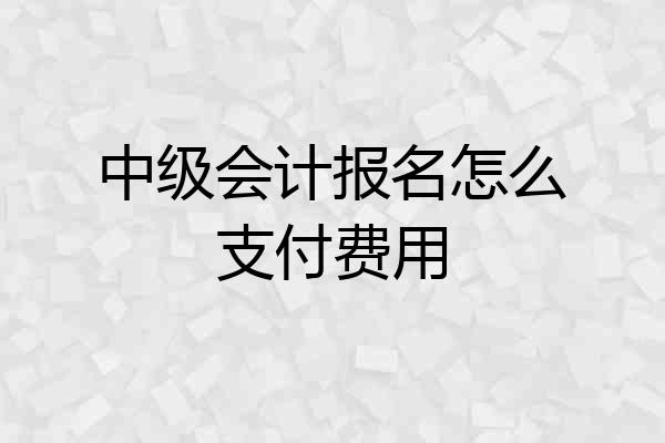 中级会计报名怎么支付费用