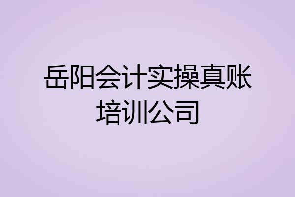岳阳会计实操真账培训公司