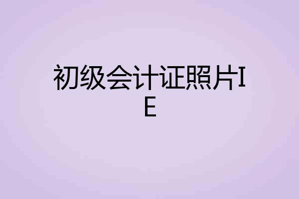 初级会计证照片IE
