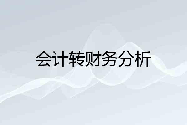 会计转财务分析