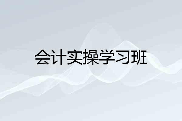 会计实操学习班