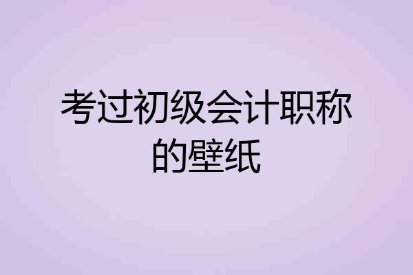 考过初级会计职称的壁纸