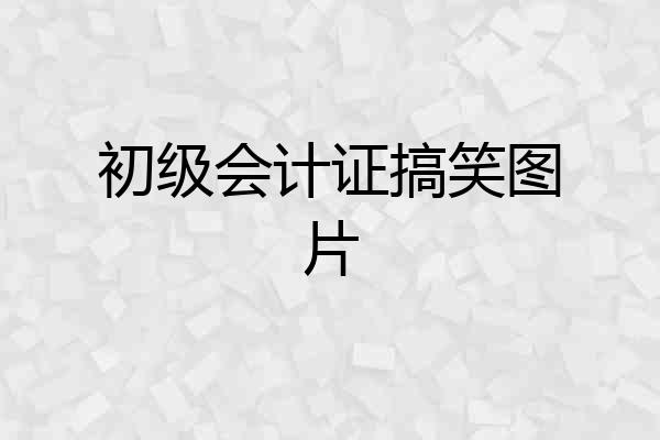 初级会计证搞笑图片