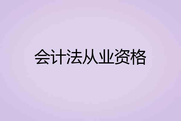 会计法从业资格