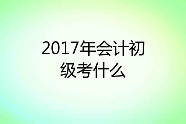 2017年会计初级考什么