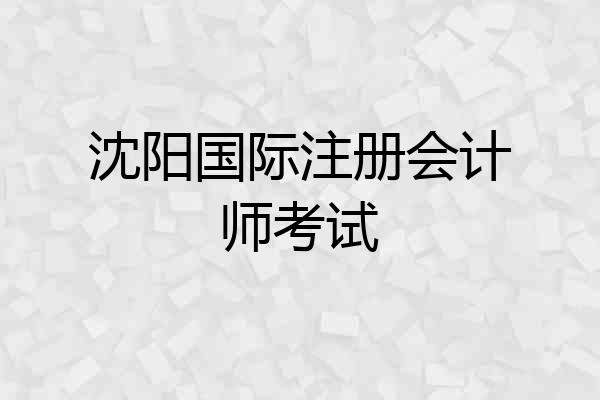 沈阳国际注册会计师考试