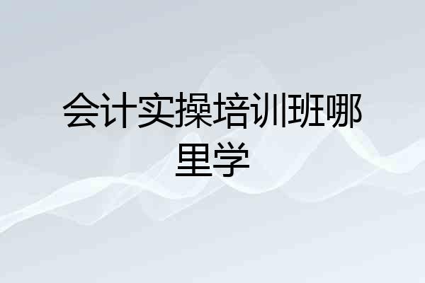 会计实操培训班哪里学