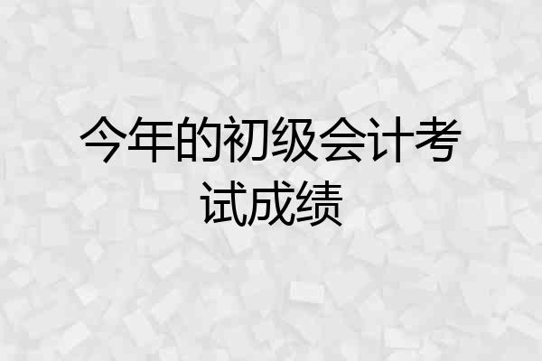今年的初级会计考试成绩