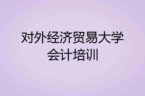 对外经济贸易大学会计培训