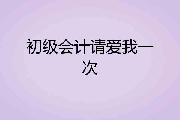 初级会计请爱我一次