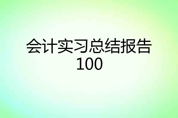 会计实习总结报告100