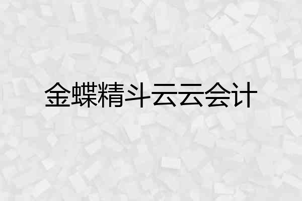 金蝶精斗云云会计