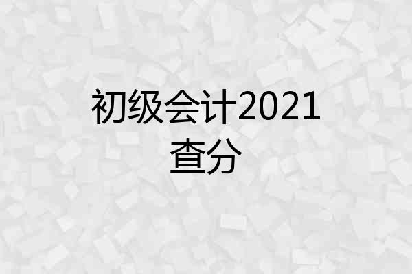 初级会计2021查分