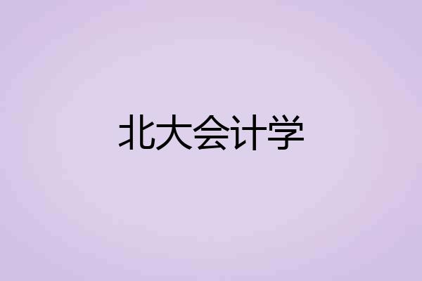 北大会计学