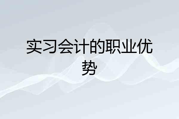 实习会计的职业优势
