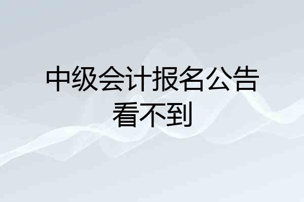 中级会计报名公告看不到