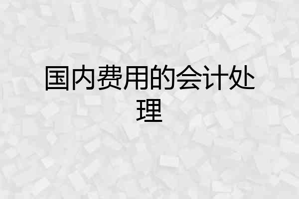 国内费用的会计处理