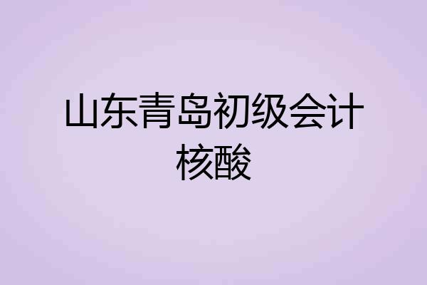 山东青岛初级会计核酸