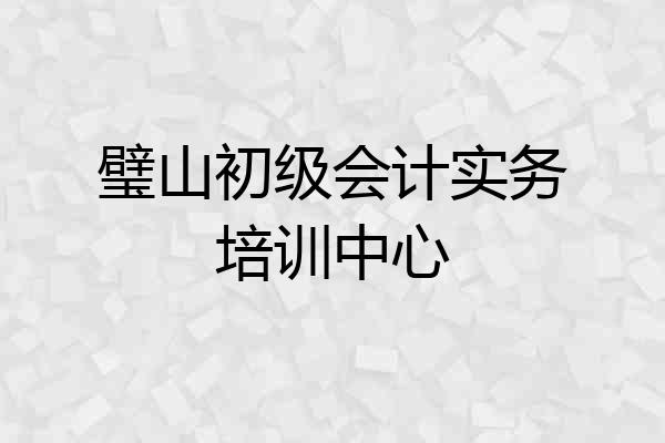 璧山初级会计实务培训中心