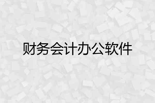 财务会计办公软件