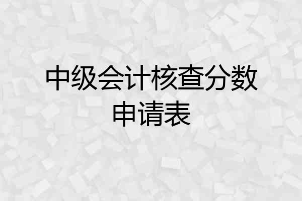 中级会计核查分数申请表