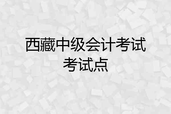 西藏中级会计考试考试点