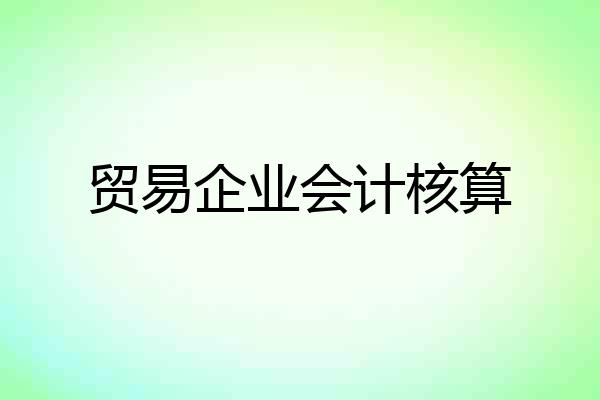 贸易企业会计核算