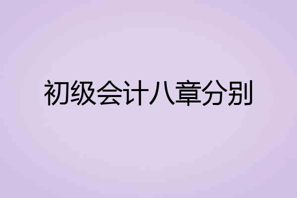 初级会计八章分别